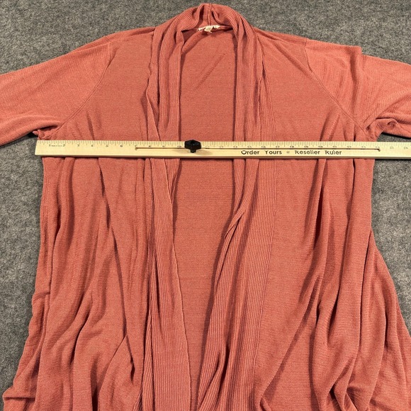 Eileen Fisher Cardigan Womens 3X Pink Linen Nylon Open Front Lightweight Knit - Picture 5 of 9